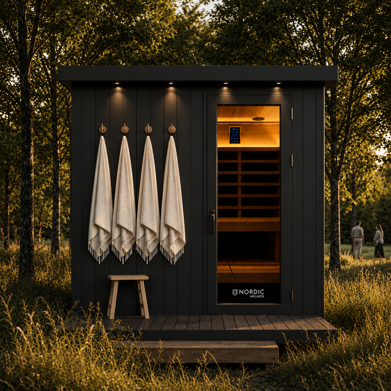 6-8 PP Outdoor Far Infrared Sauna - Black