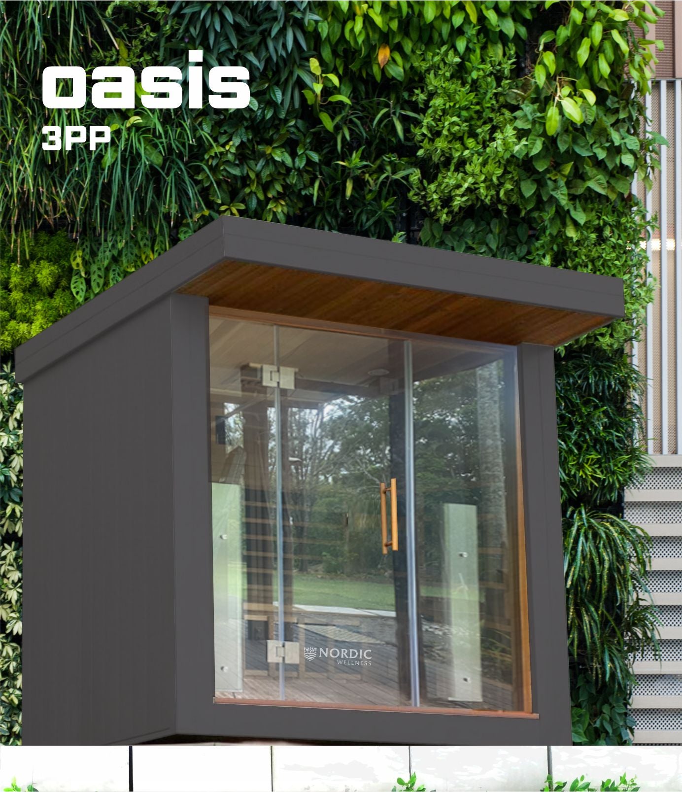 Nordic Oasis Outdoor 3pp Full Spectrum Infrared Sauna