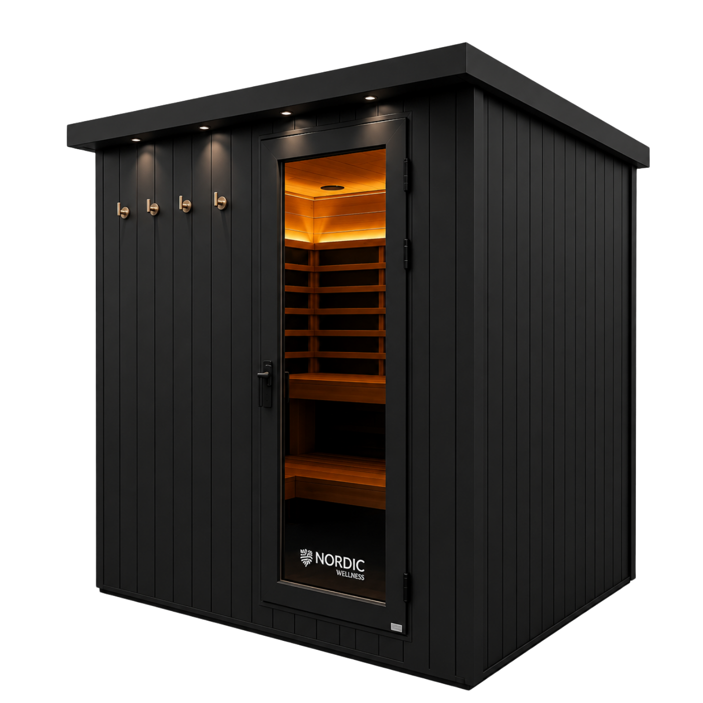 6-8 PP Outdoor Far Infrared Sauna - Black