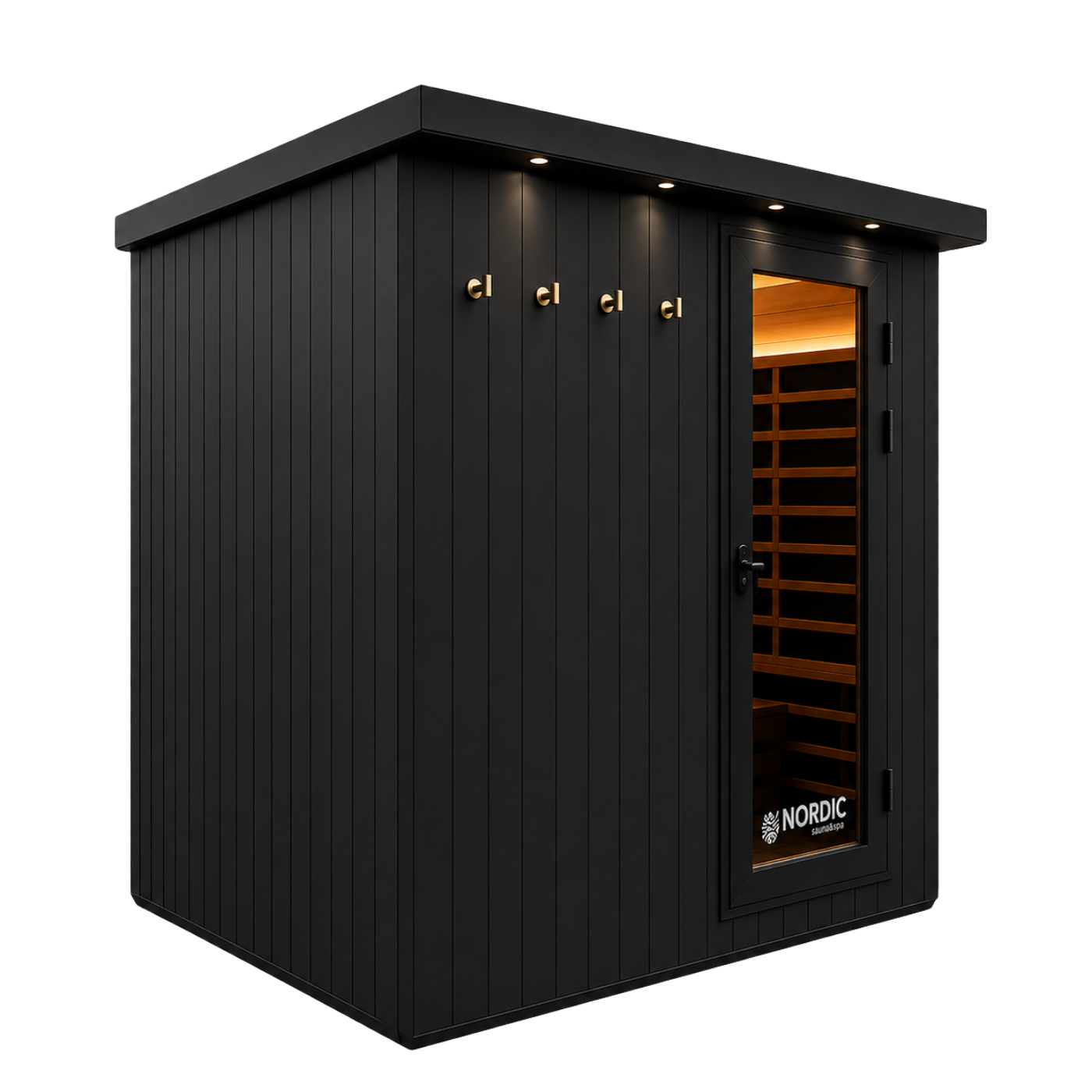 6-8 PP Outdoor Far Infrared Sauna - Black
