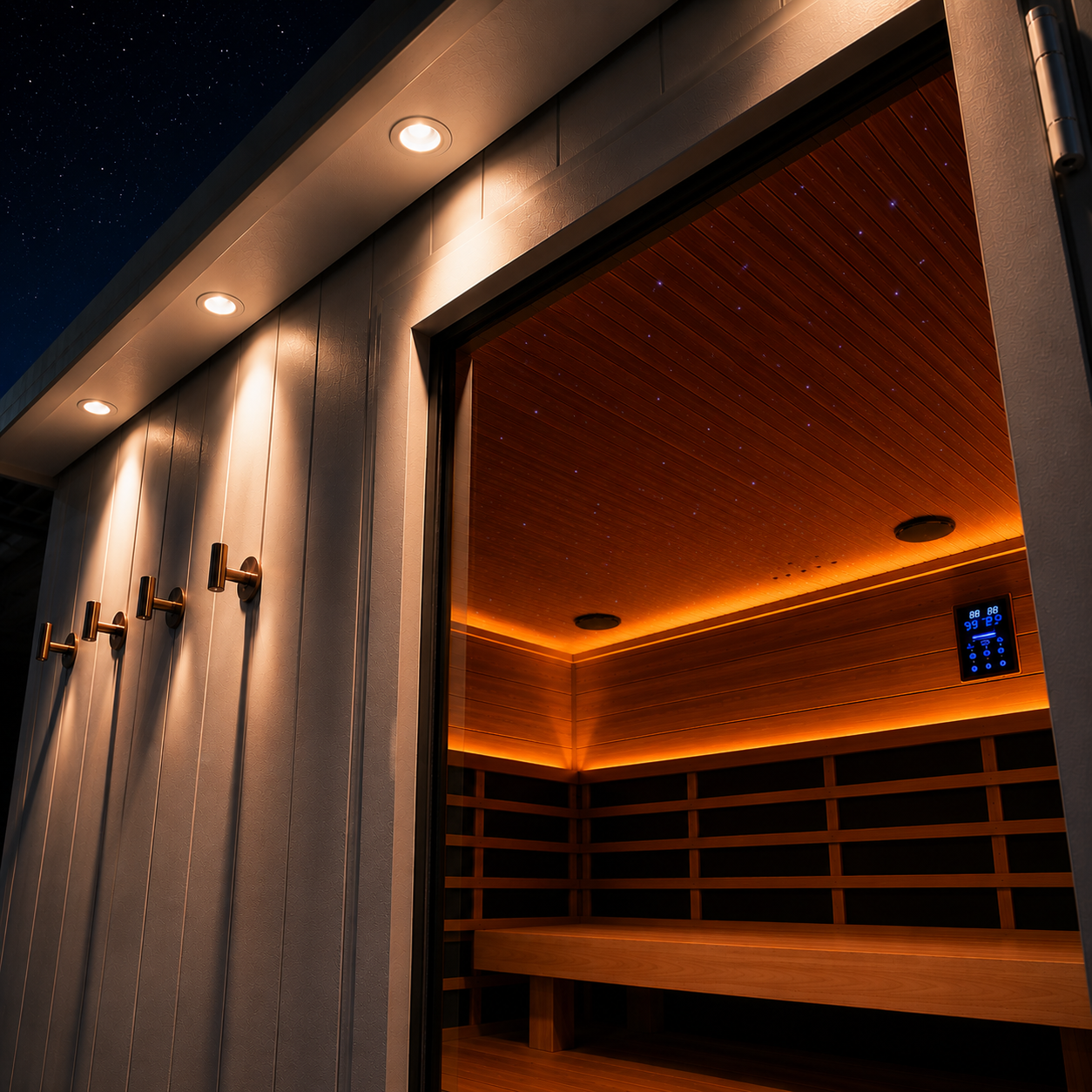 6-8 PP Outdoor Far Infrared Sauna - White